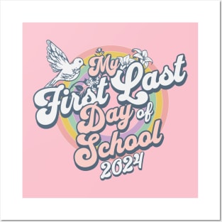 My First Last School Day of 2024 Groovy School Senior Posters and Art